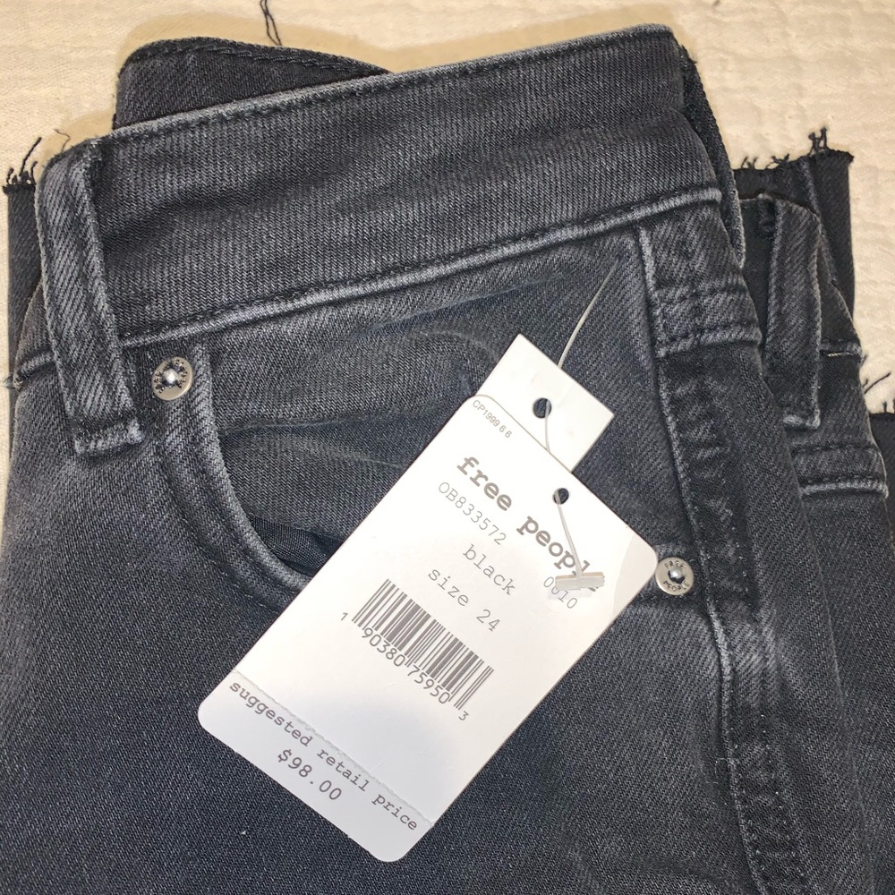 Black straight leg free people jeans